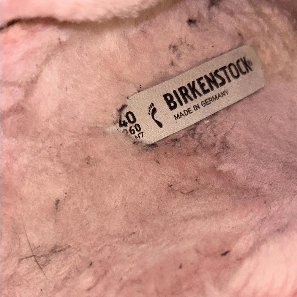 Birkenstock Womens Arizona Shearling Suede Sandals Light Rose EU40 US 9.5 Buckle - Picture 3 of 9